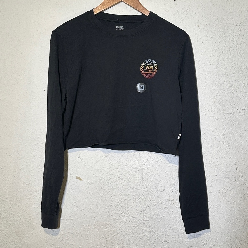 Vans Wind It Cropped Rainbow Graphic Long Sleeve Top Size Medium Women